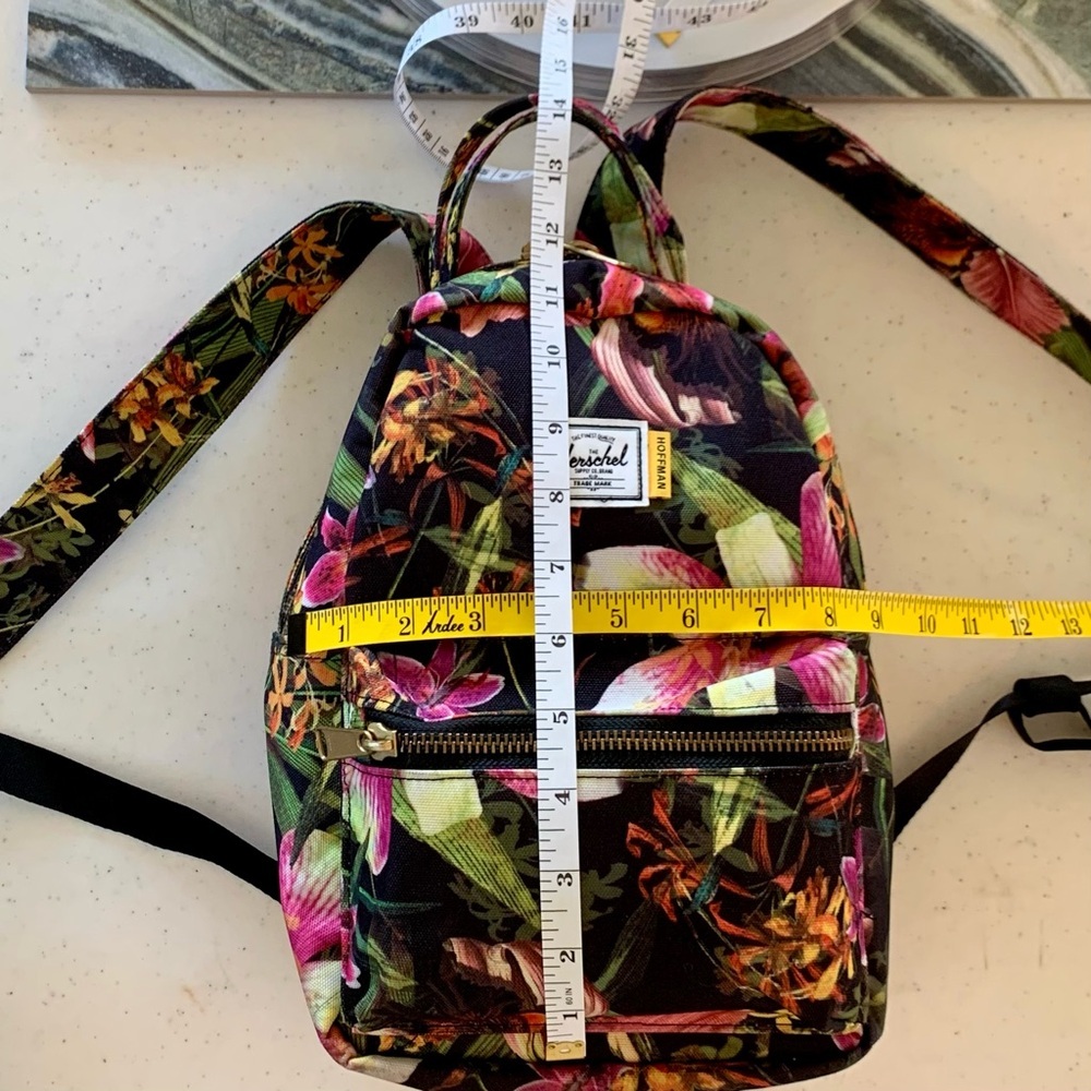 Herschel Supply Co. Hoffman Nova Mini Backpack Floral Tropical Print Black/Pink - Picture 14 of 14